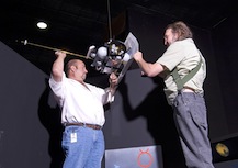 Messenger Model being installed in the US National Air and Space Museum